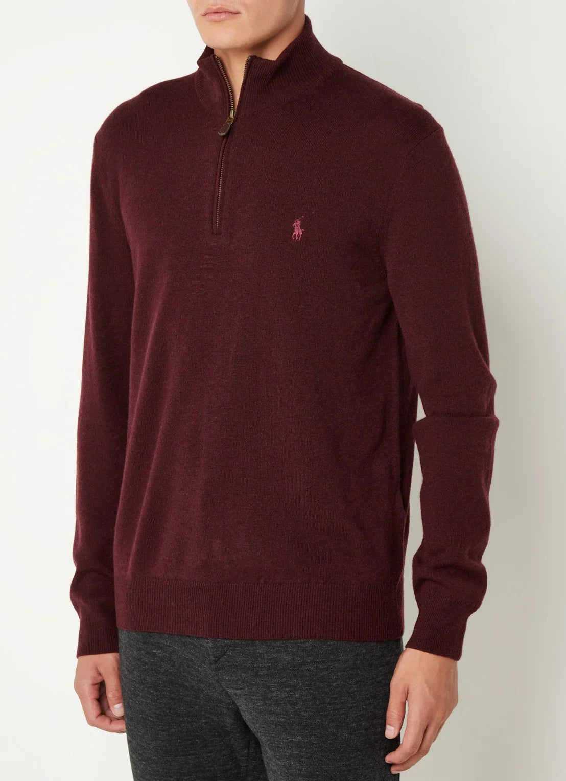 Polo Ralph Lauren Fijngebreide trui van wol met halve rits