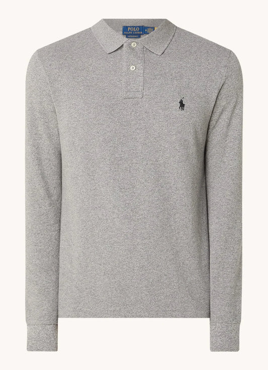 Polo Ralph Lauren Custom slim fit polo van piqué katoen met lange mouw