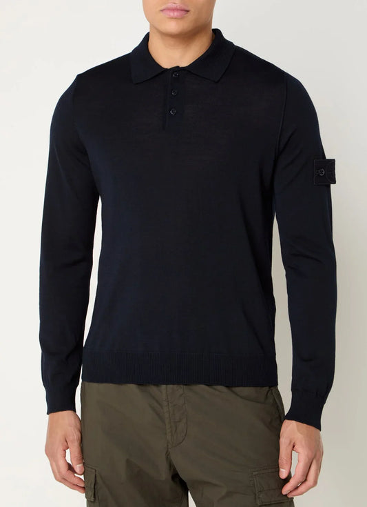 Stone Island Ghost S00FC fijngebreide trui van scheerwol met polokraag