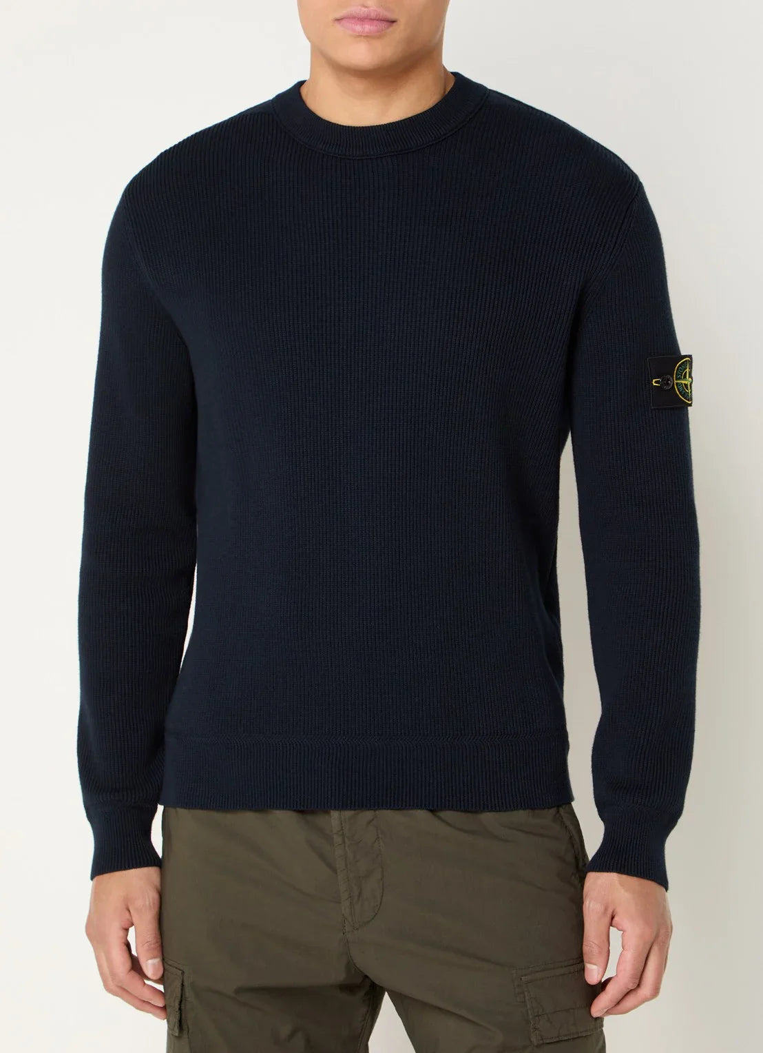 Stone Island S00D8 ribgebreide trui met logo