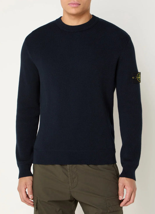 Stone Island S00D8 ribgebreide trui met logo