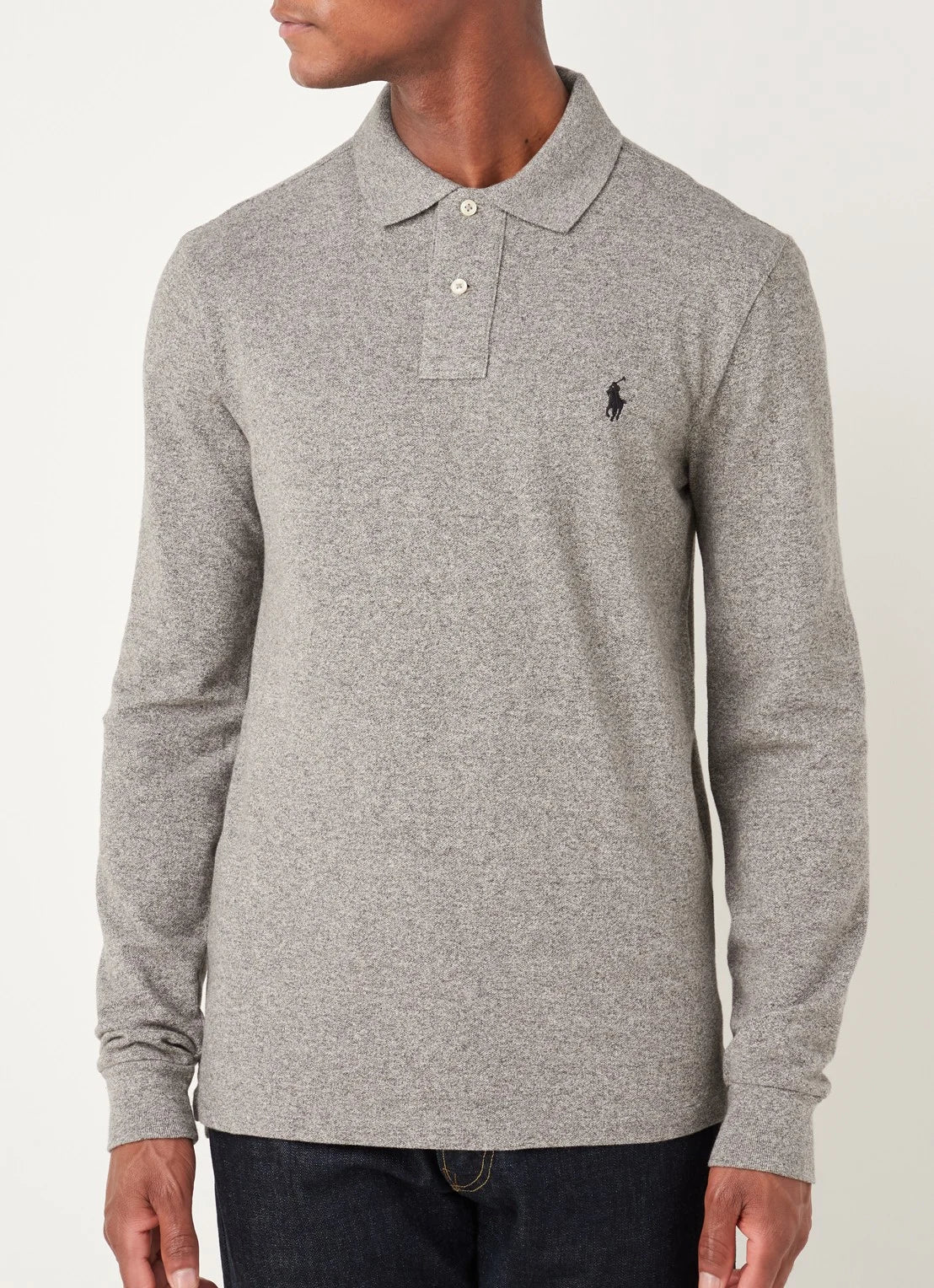 Polo Ralph Lauren Slim fit polo van piqué katoen met lange mouw