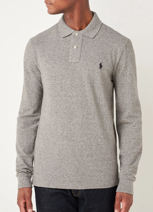 Polo Ralph Lauren Slim fit polo van piqué katoen met lange mouw