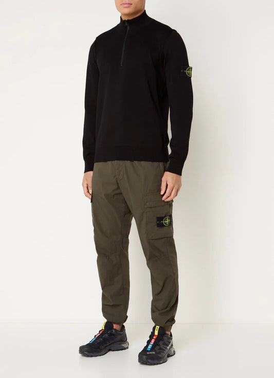 Stone Island S00B2 fijngebreide trui met halve rits