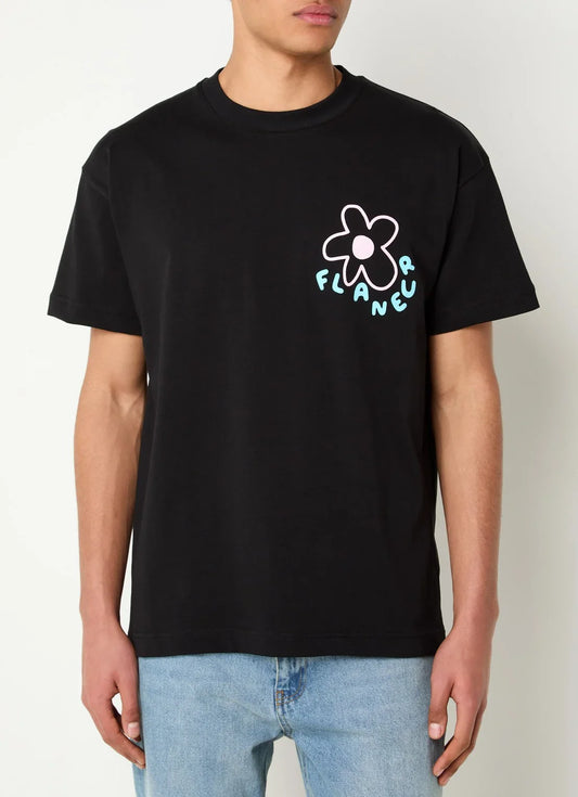 FLÂNEUR Blossom T-shirt met logo- en backprint