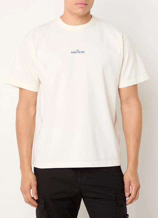 Stone Island S0153 T-shirt met logo- en backprint