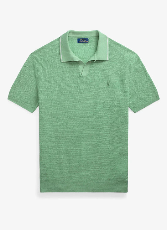 Polo Ralph Lauren Fijngebreide slim fit polo in linnenblend